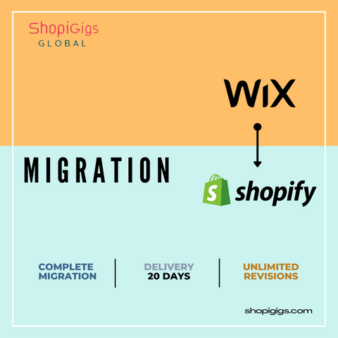 Shopigigs provides Wix to shopify migration services -  Our developers build wonderful online stores and beautiful shopify e-commerce websites from scratch. Shopify agency, transfer to shopify, shopify stores.shopi gig 100% Responsive