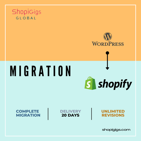 Shopigigs provides wordpress to shopify migration services -  Our developers build wonderful online stores and beautiful shopify e-commerce websites from scratch. Shopify agency, transfer to shopify, shopify stores.shopi gig 100% Responsive