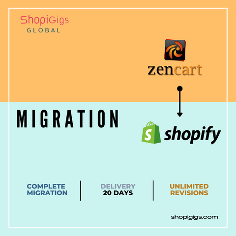 Shopigigs provides Zen Cart to shopify migration services - Our developers build wonderful online stores and beautiful shopify e-commerce websites from scratch. Shopify agency, transfer to shopify, shopify stores.shopi gig 100% Responsive