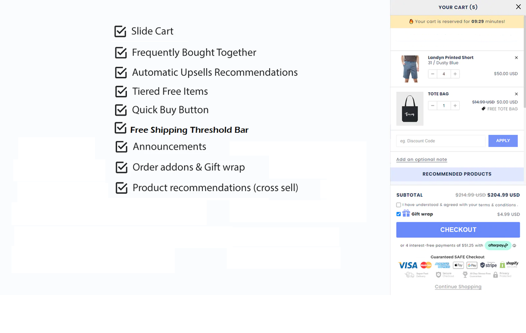 Sticky Slider Cart Drawer for your Shopify Store with Advanced features and complex customization